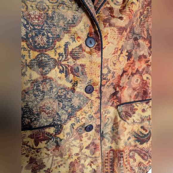 Coldwater Creek Jacket Antique Paradox Print Blazer - Picture 6 of 7